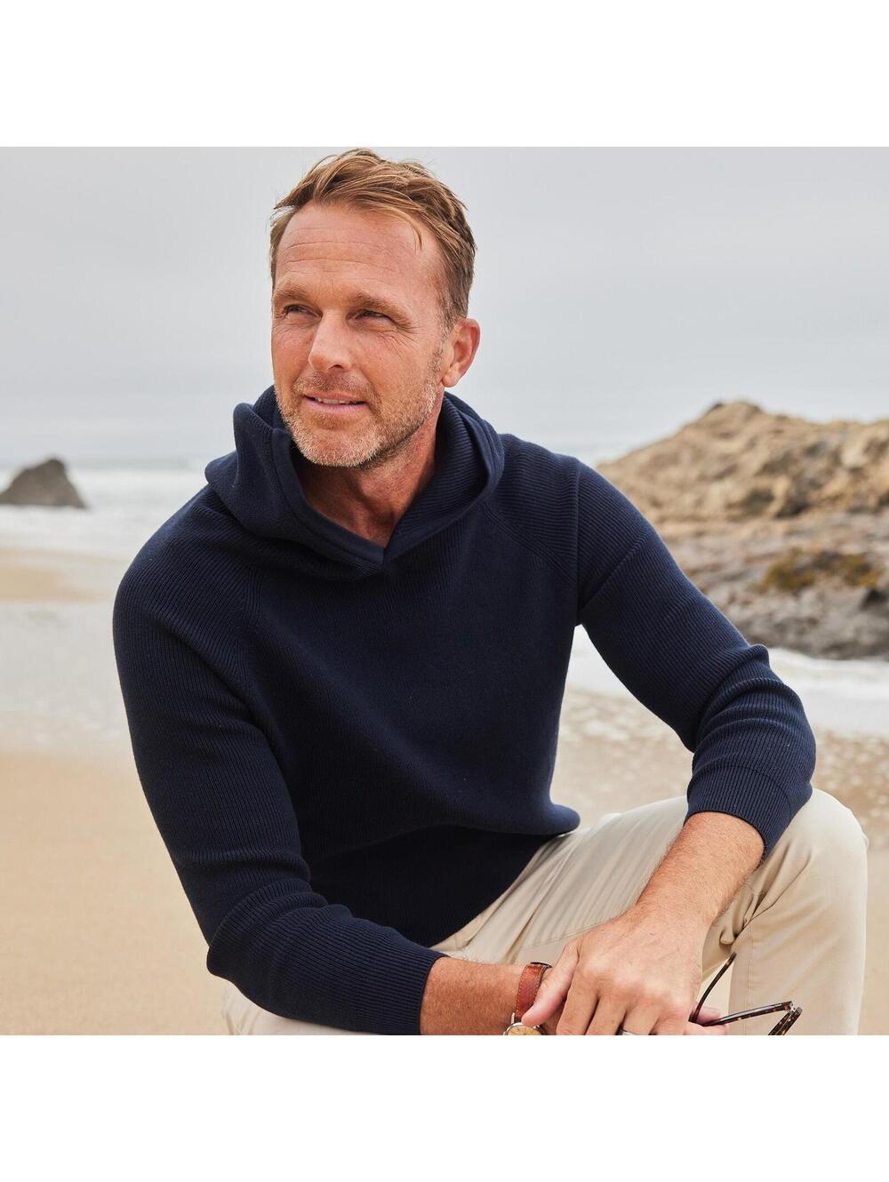 Collars & Co. NWT Double Knit Premium Cotton Hoodie Navy - Size Small